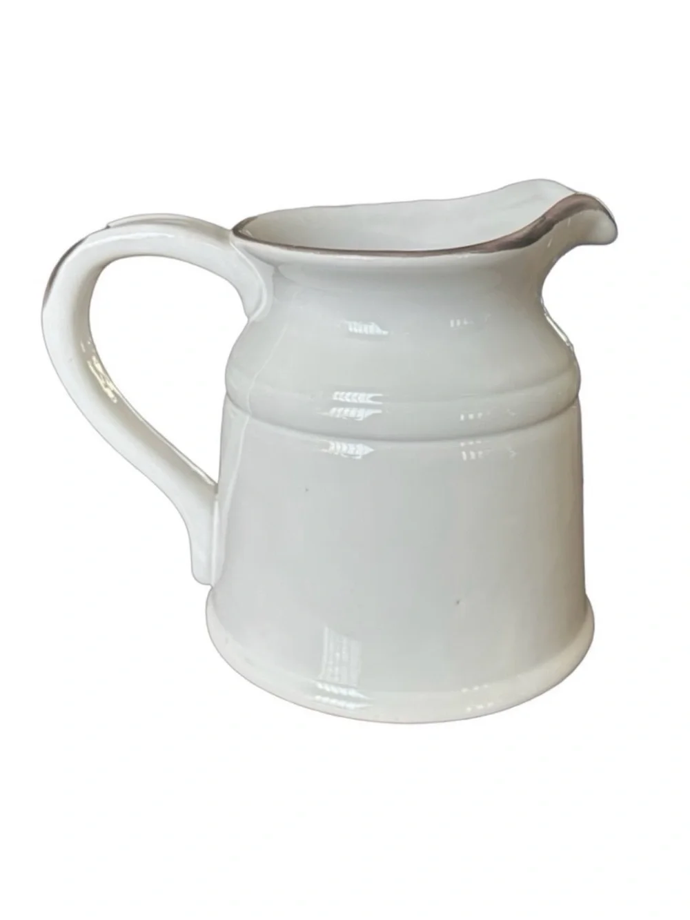 LA DOLCE VITA Ceramic Pitcher Jug 8” Turino Collection Ivory Speckled
